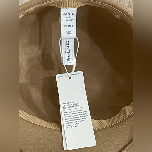 NWT Janie & Jack Tan & Brown Riding Cap Size 2T-3 - Picture 7 of 9